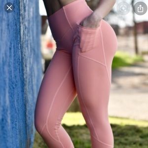 Til You Collapse Peach Leggings NEW